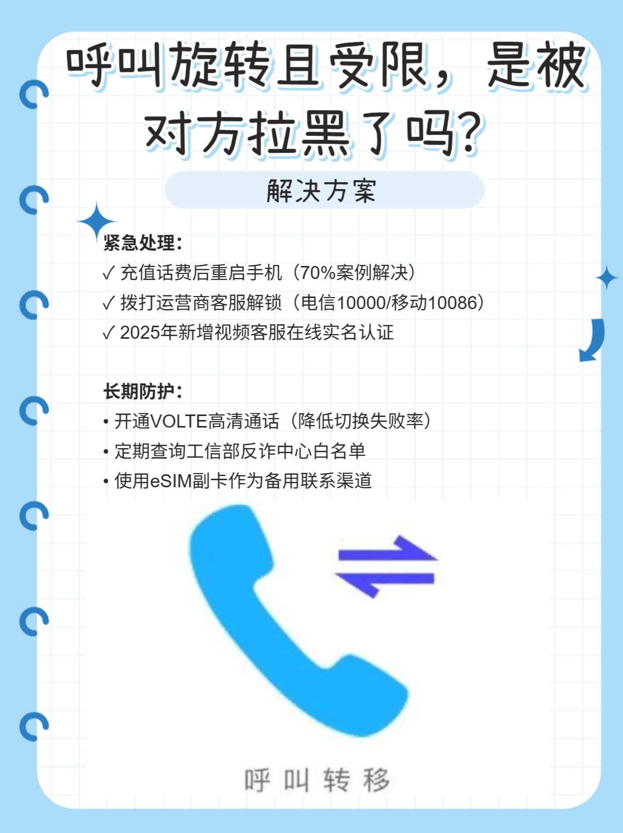 拨打电话呼叫转移是拉黑了吗