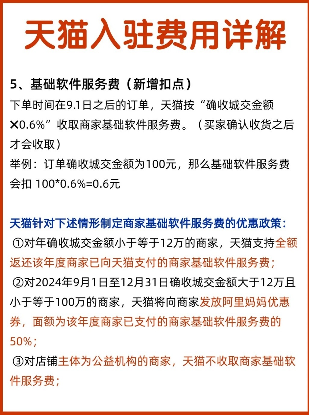 天猫交易平台服务费是多少