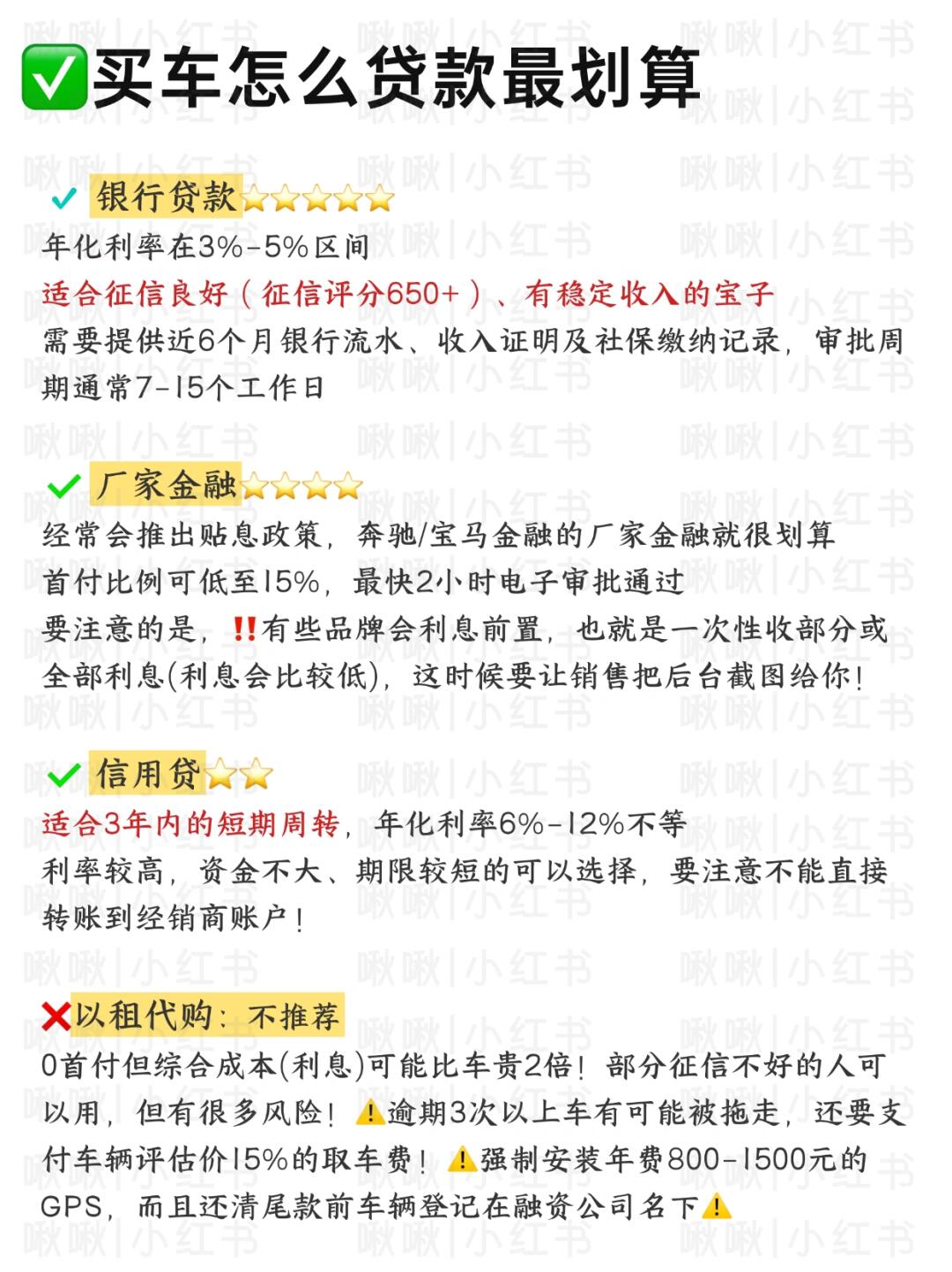 买车贷款避坑指南