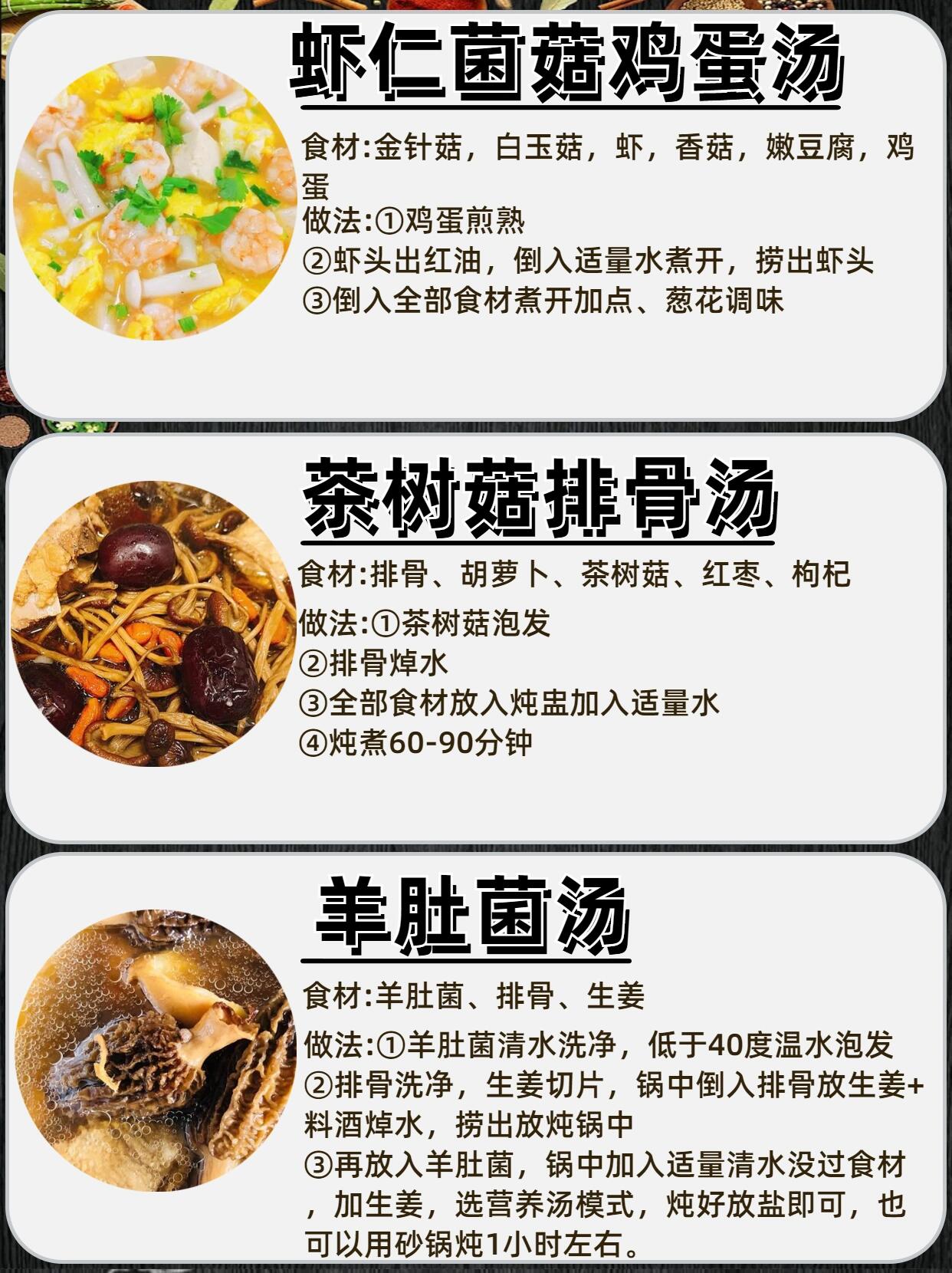 【菌菇说明书】菌菇区别营养价值及做法