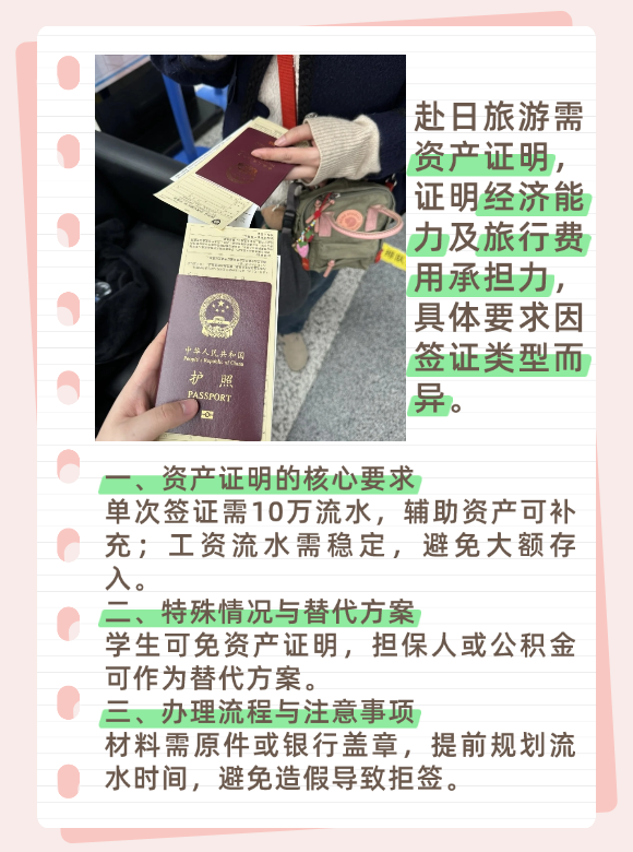 日本旅游资产证明需求解析