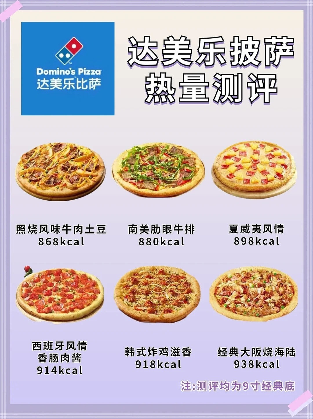 速看：一份9英寸披萨有多少卡路里？