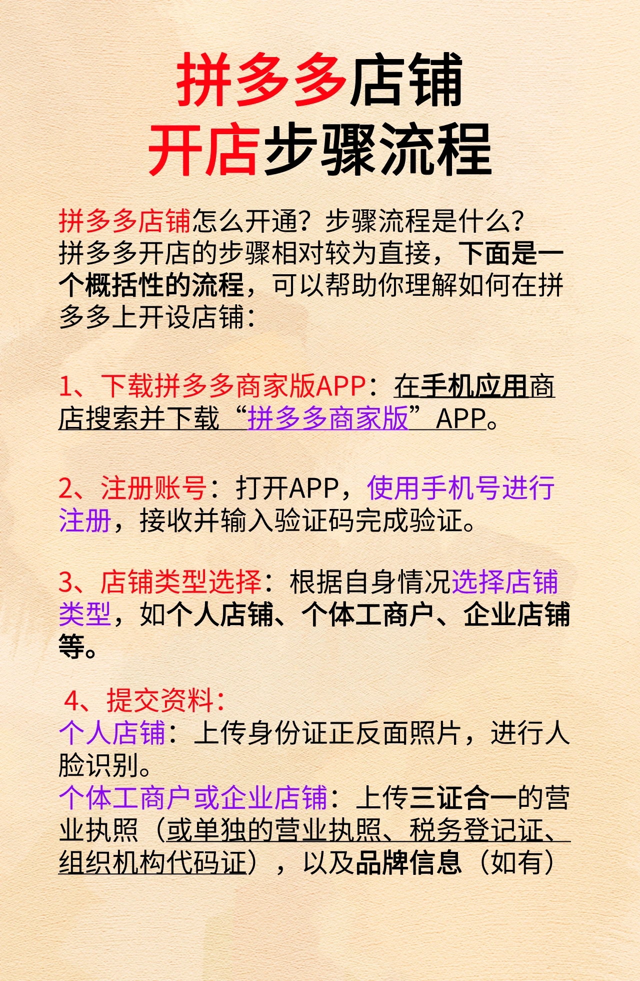 拼多多网店注册流程