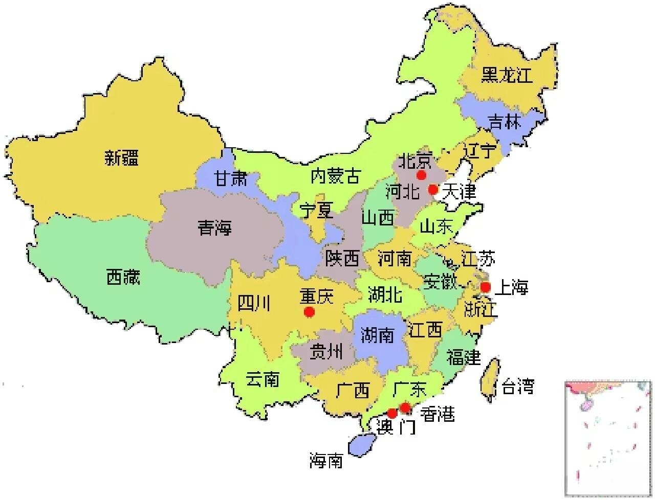 中国省份分布的地图详解