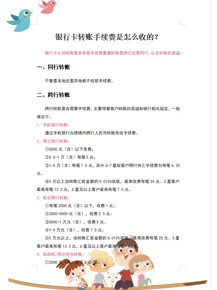 瑞丰银行内转账要钱吗