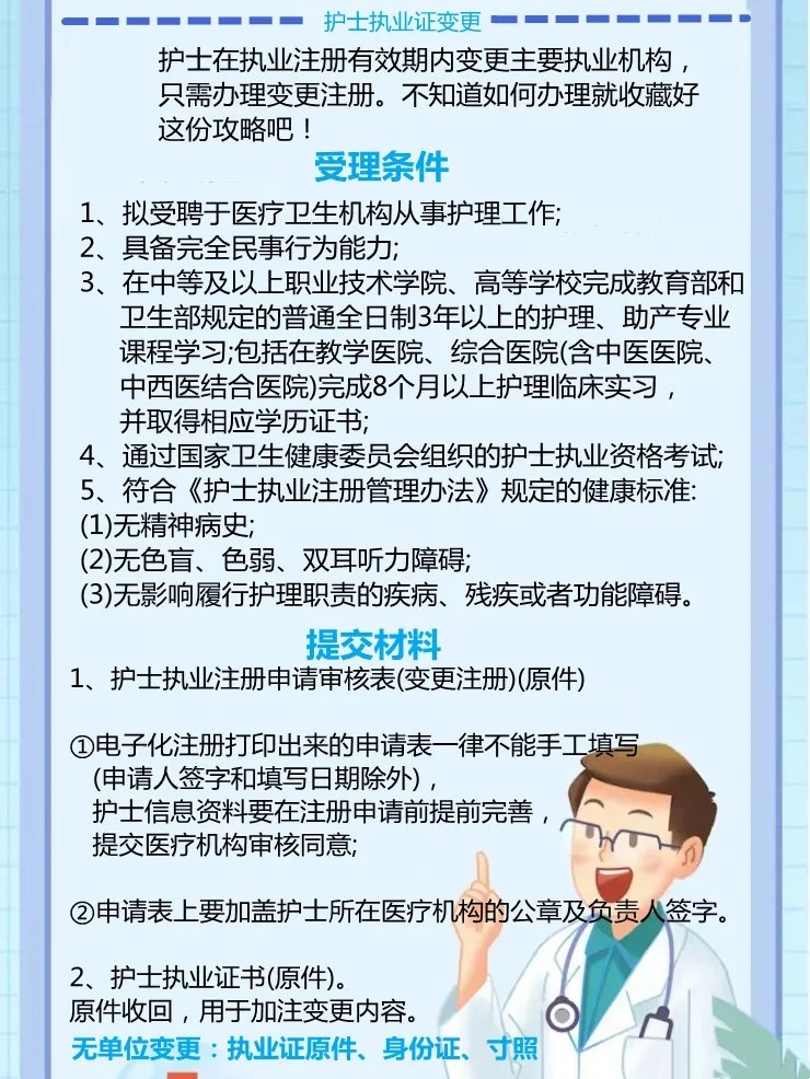 护士执业证变更执业地点