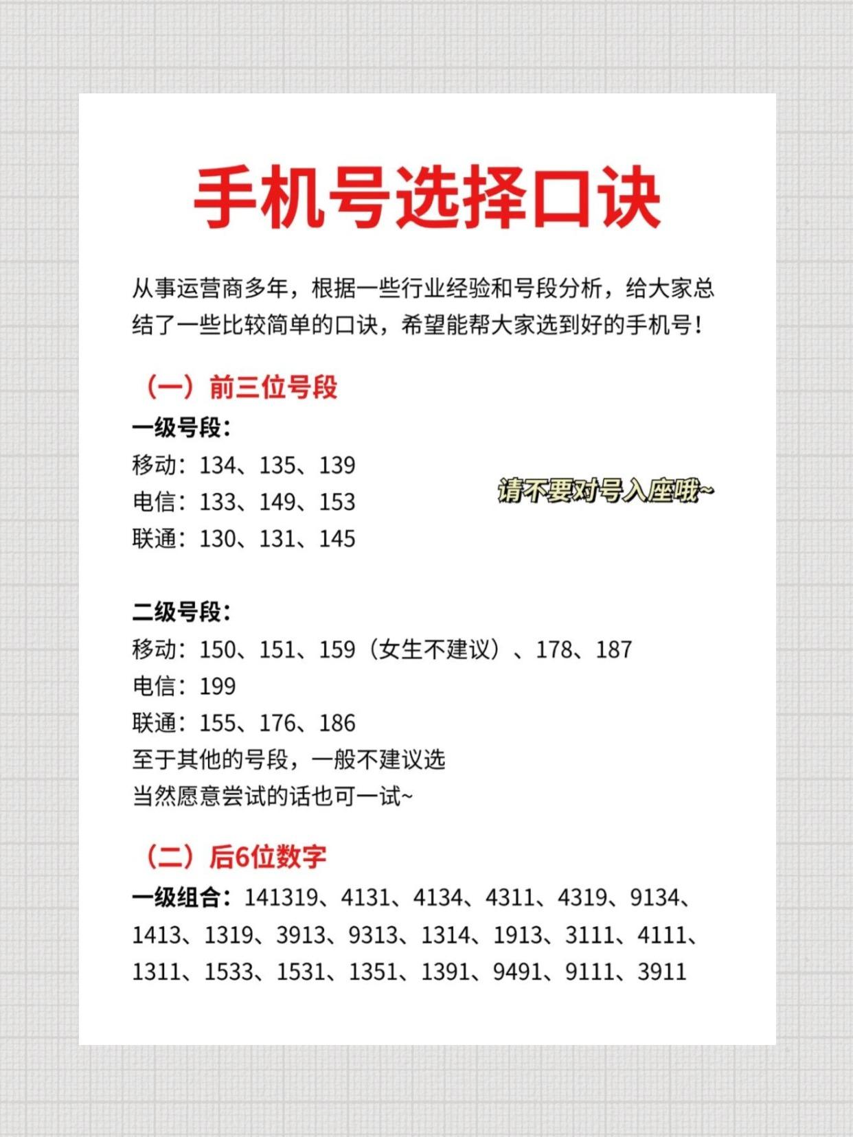 购买电信卡号码怎么选