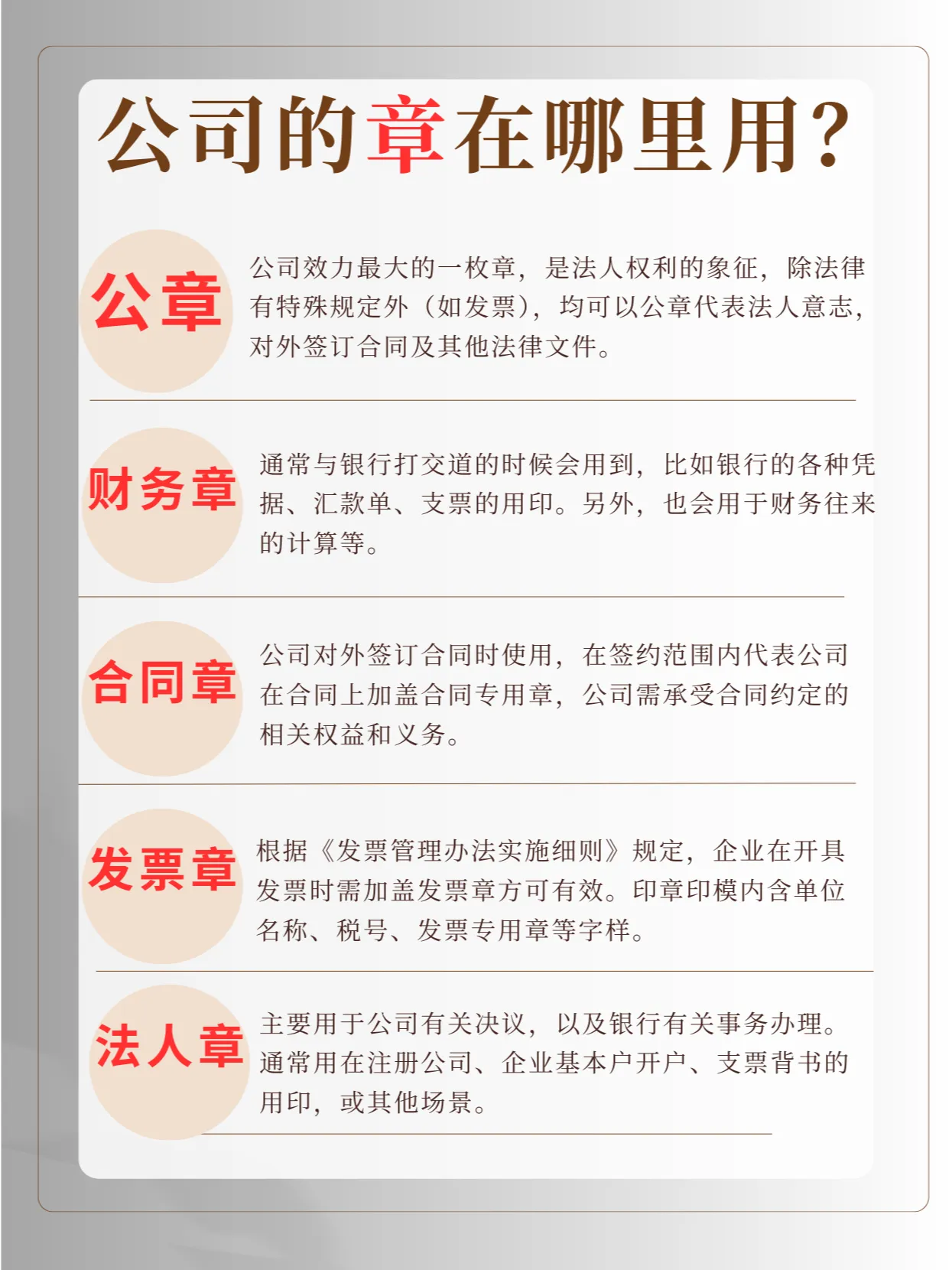 注册公司需要哪些章 注册公司需要哪些章