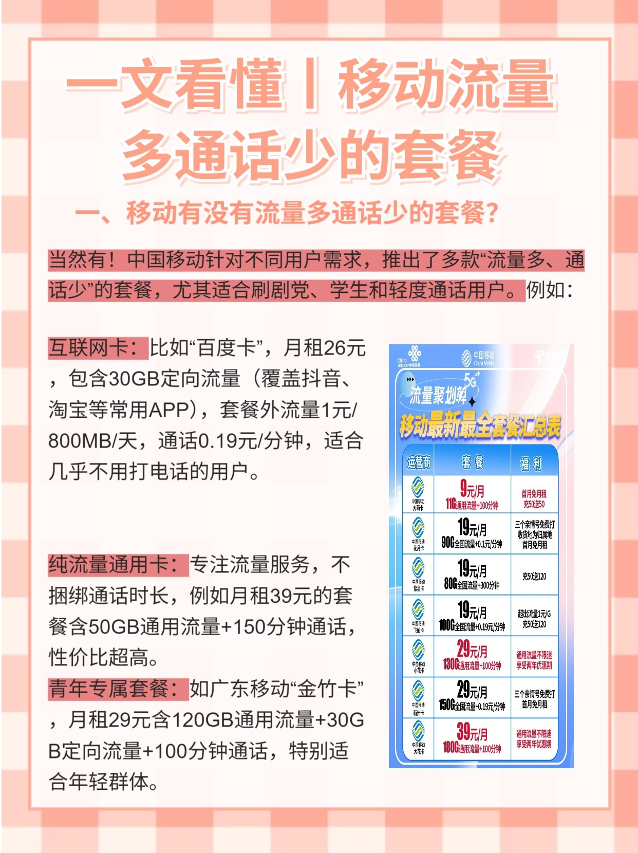 怎样购买流量移动套餐最划算