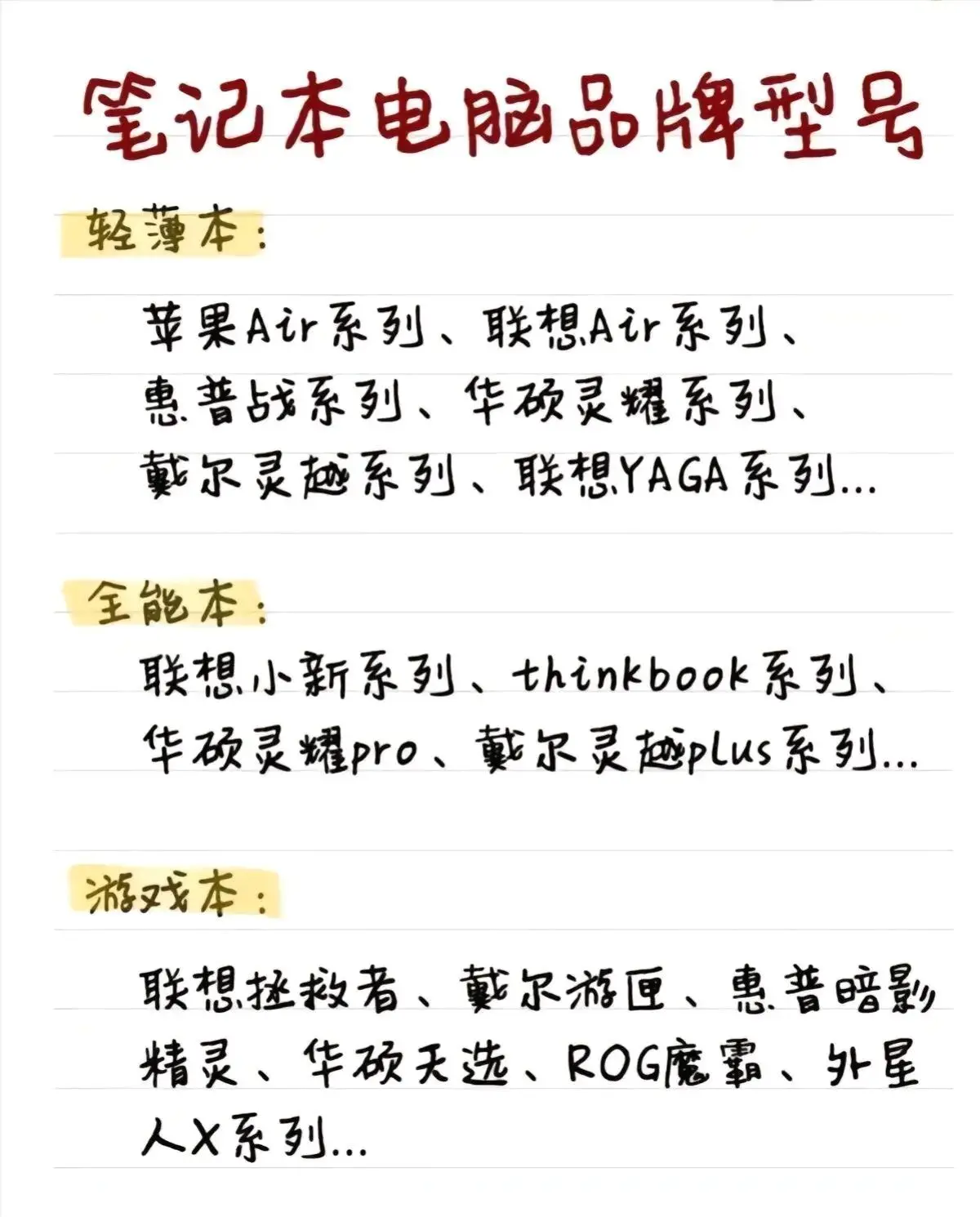 买笔记本的建议怎么写英语