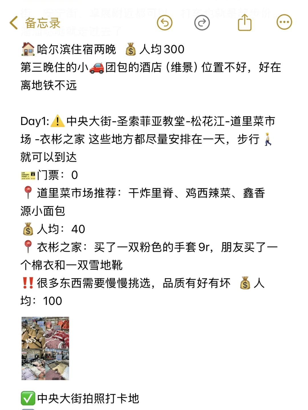 刚从哈尔滨回来…熬夜整理的花销明细‼️避雷