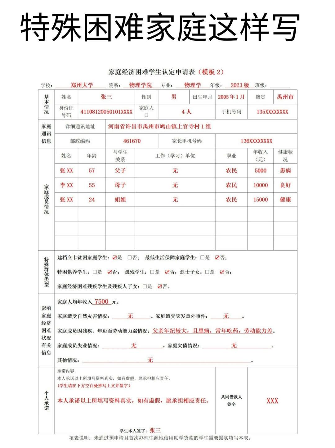 家庭困难年收入填报指南