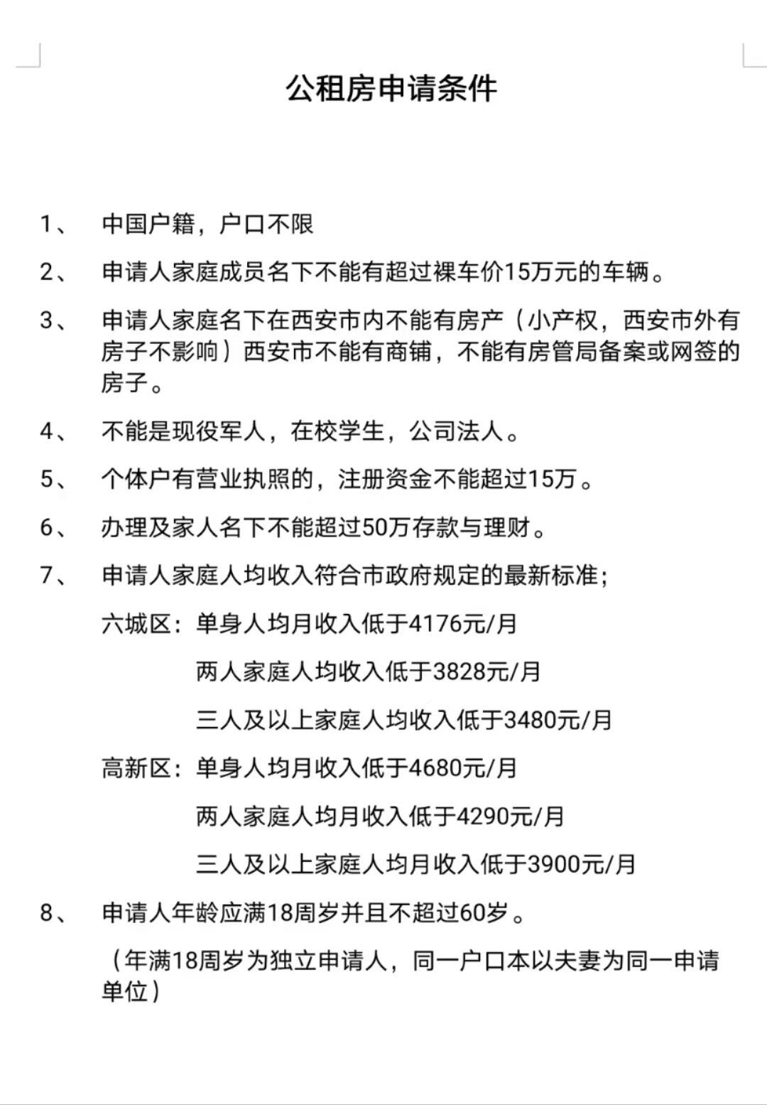 西安公租房申请全攻略