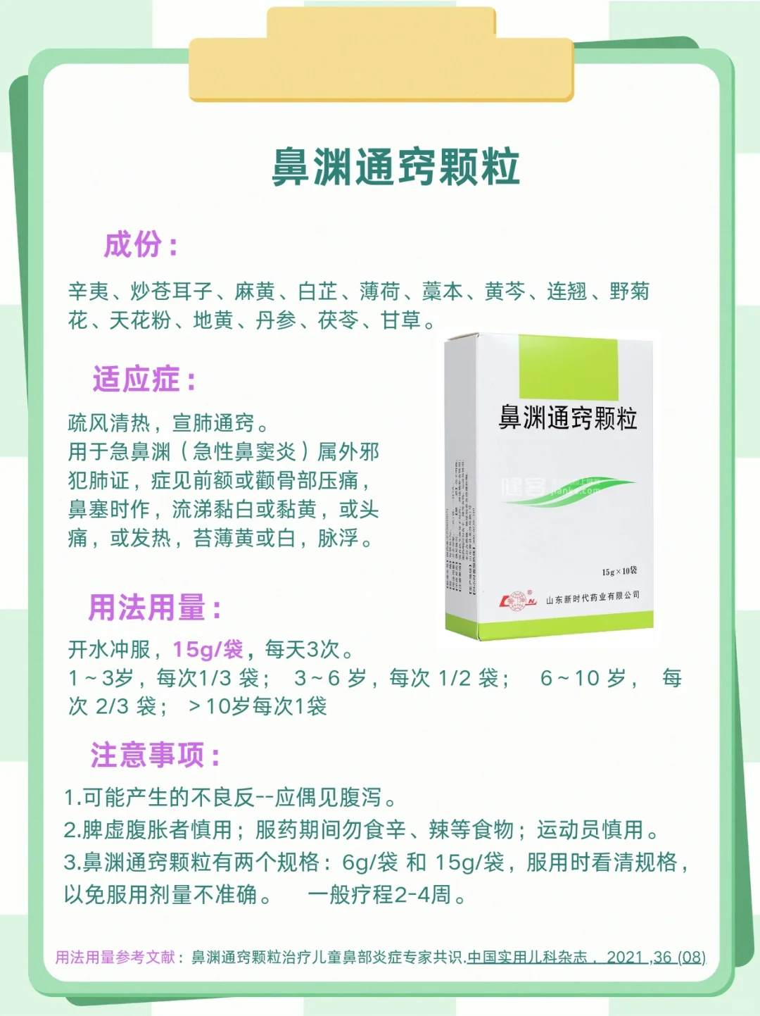 鼻渊通窍颗粒有两种规格 你用对了吗？