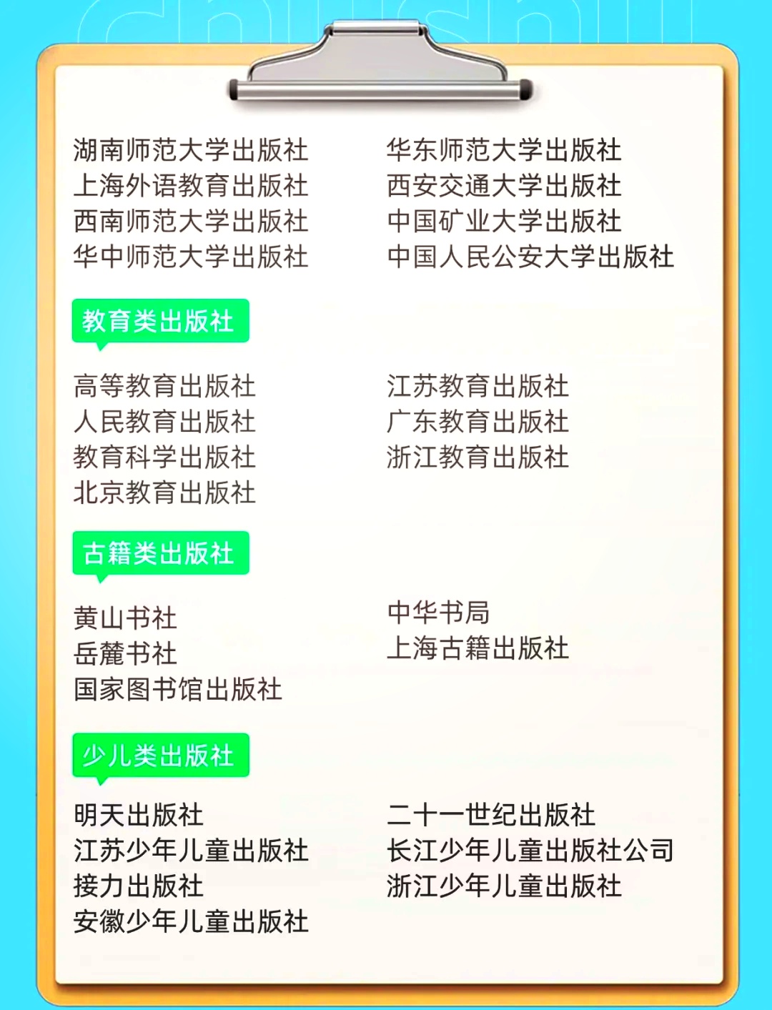 带你了解：全国百佳出版社名单