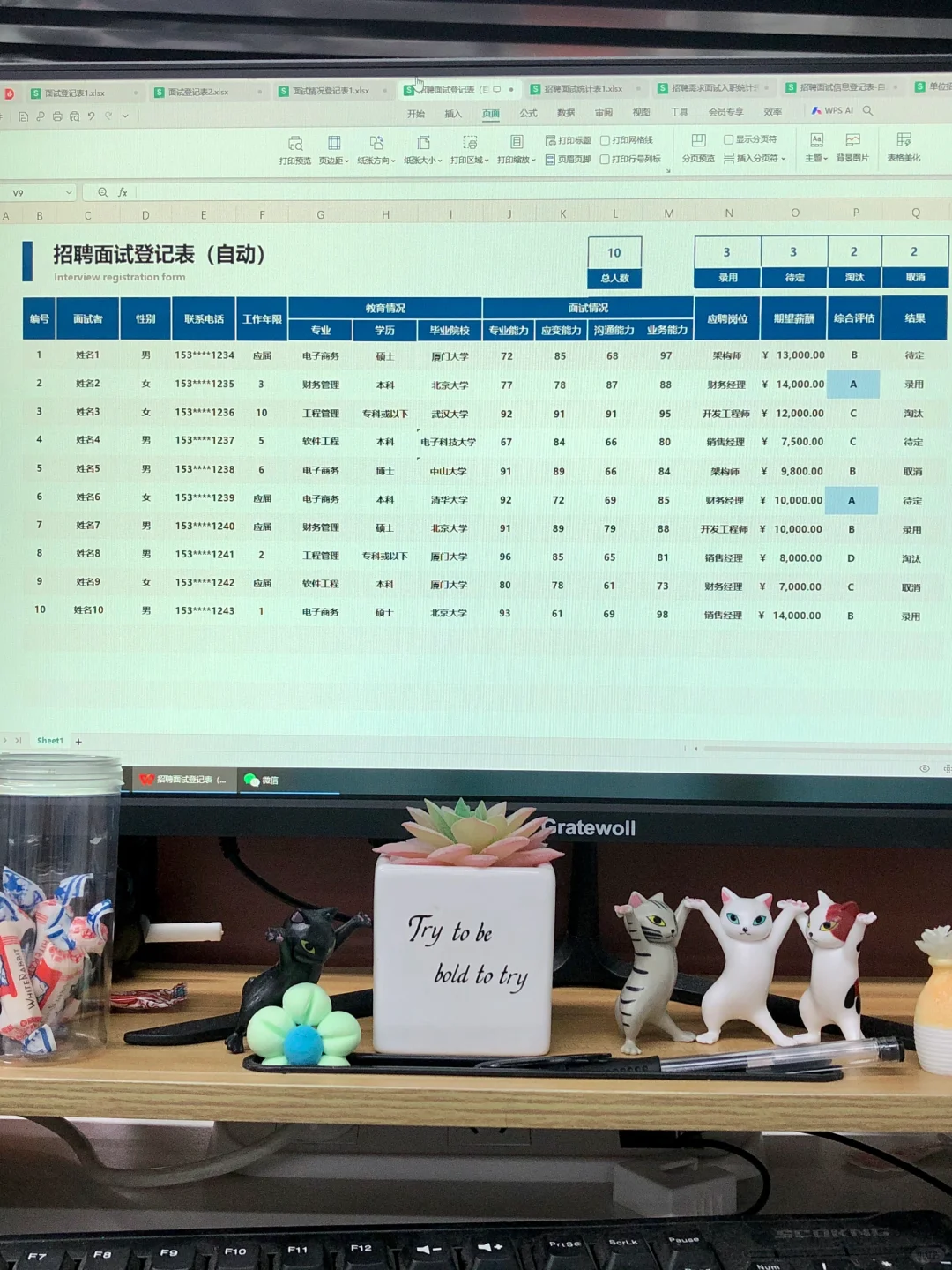 🤩原来这才是hr总监喜欢看的招聘面试统计表。别再傻傻做流水账了...