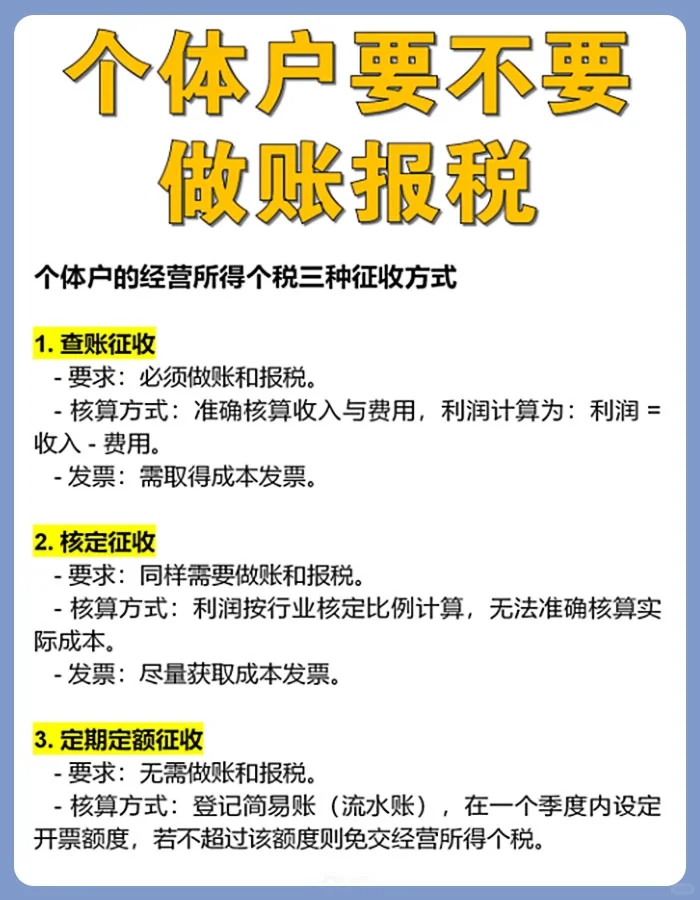 个体户做账报税那些事情，你知道吗？