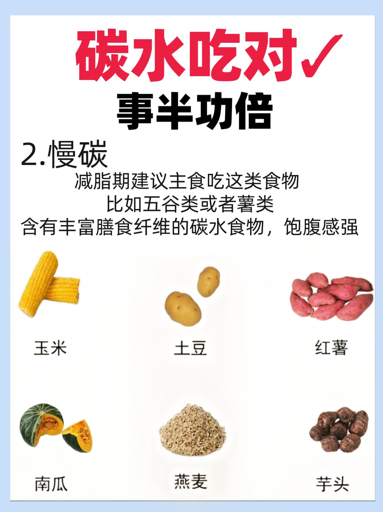 减脂期碳水怎么吃。碳水吃对，事半功倍