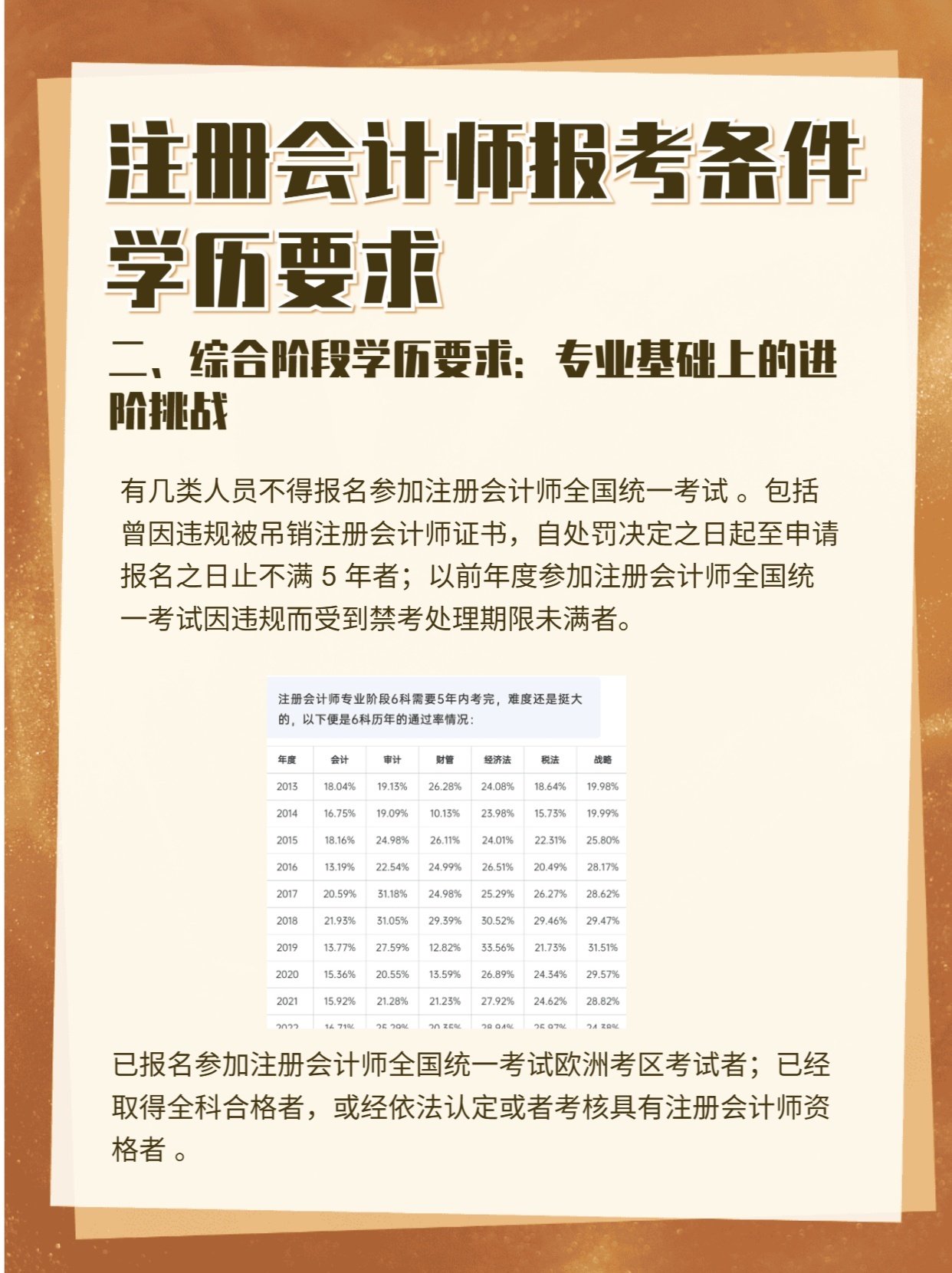 注册会计师证书报考条件有哪些