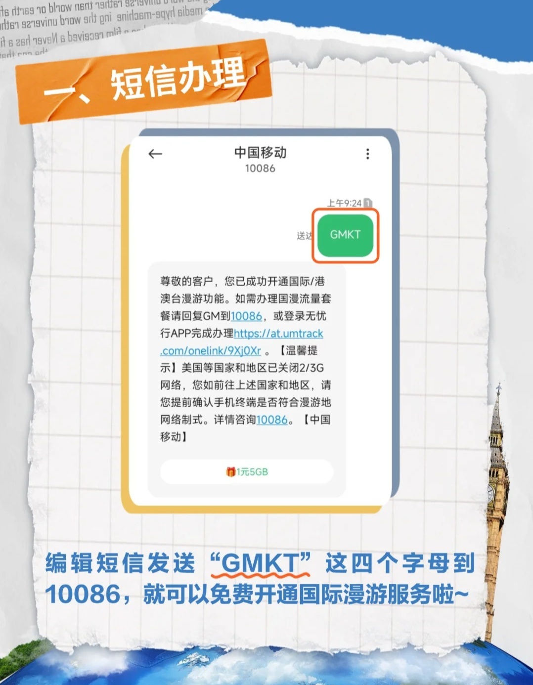 怎样开通国际短信业务手机号码