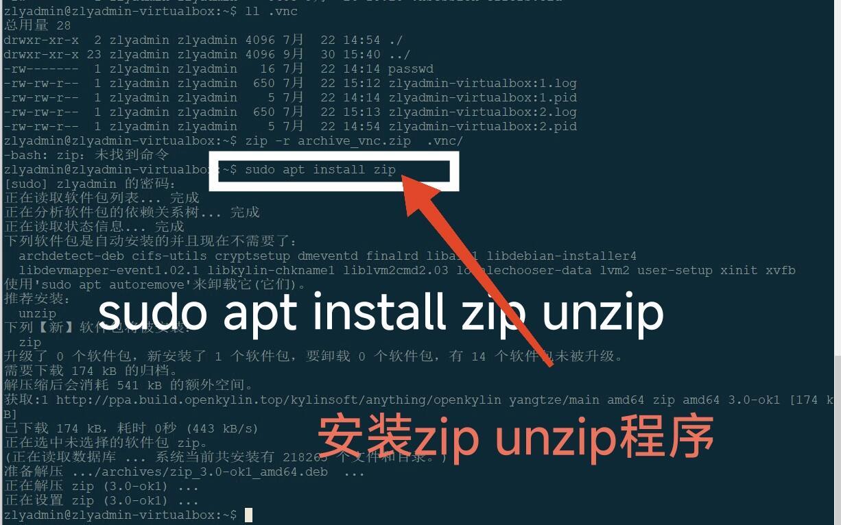 linux下zip的压缩与解压  第1张
