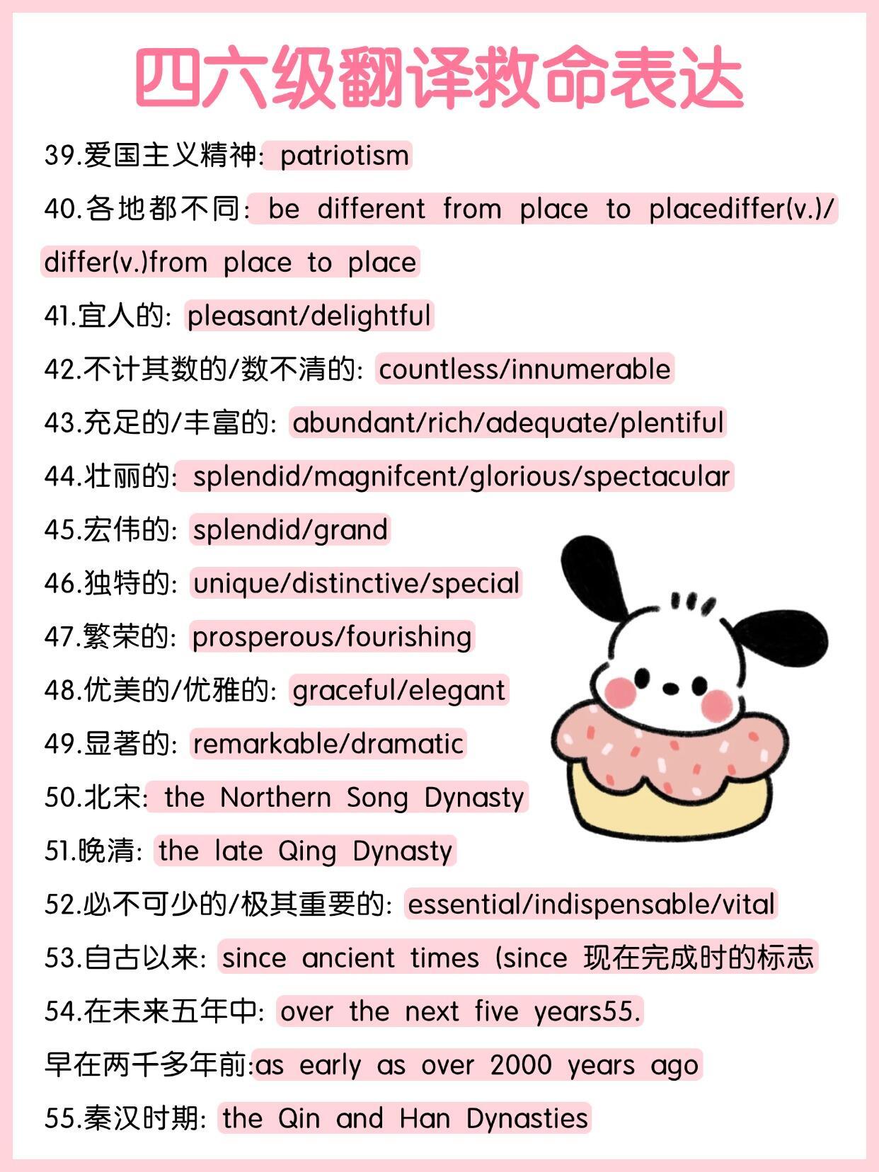 带你了解：四级翻译必备救命表达