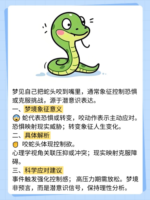 梦境解析，为何梦到被蛇咬后感到头晕？