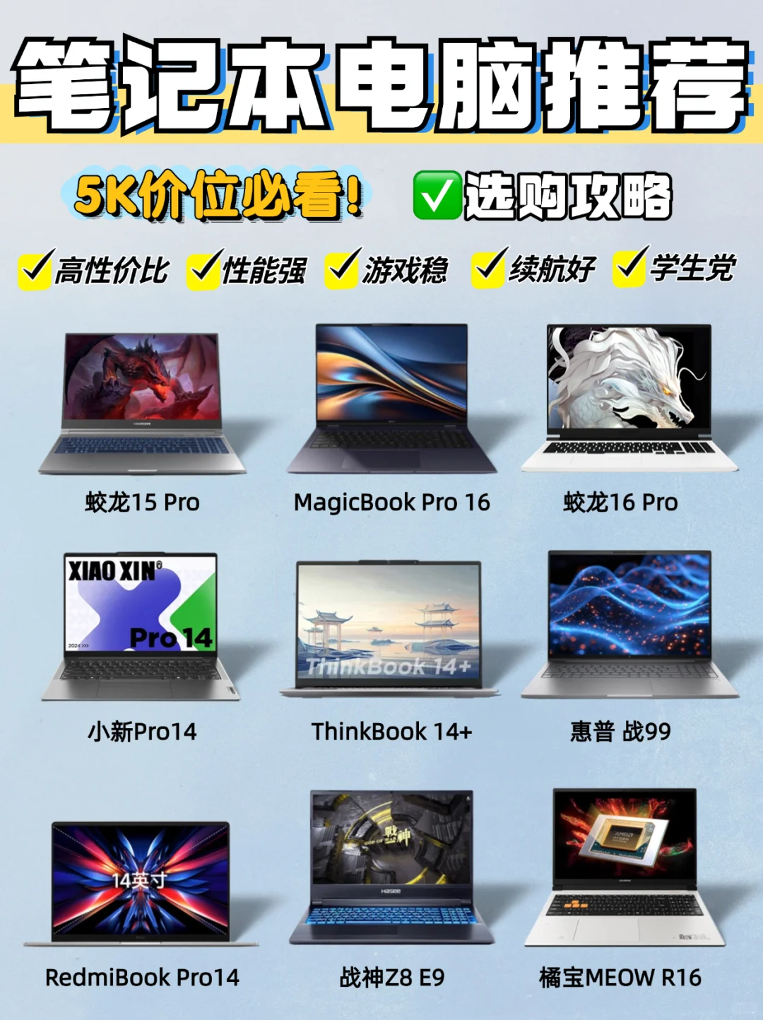我想买笔记本电脑有什么推荐