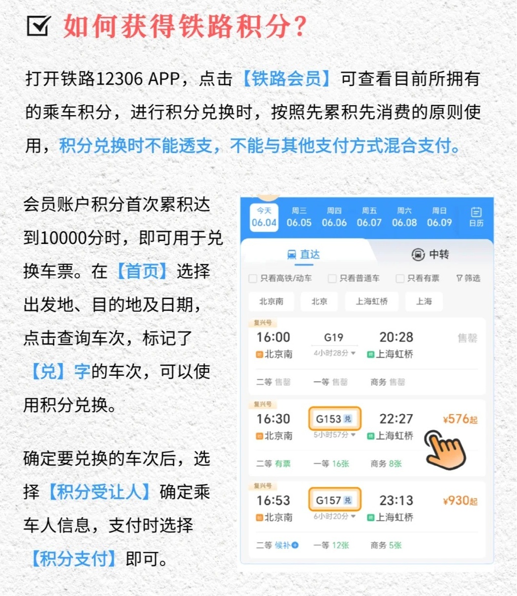 高铁票怎么用积分购买