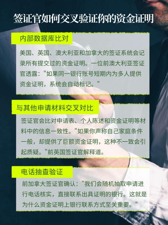 前签证官揭秘：资金证明审核6大生死线+攻略