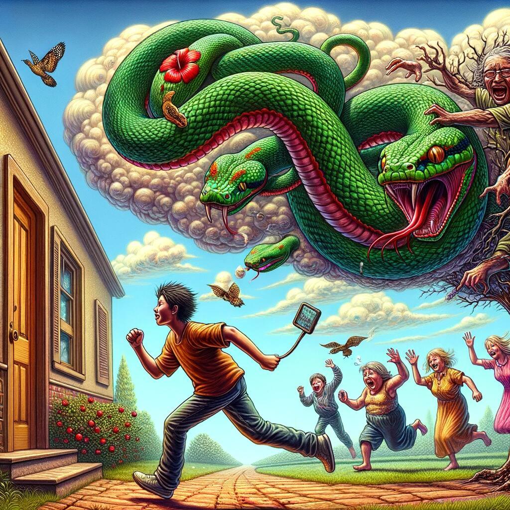 梦境解析，蛇的追逐与对抗