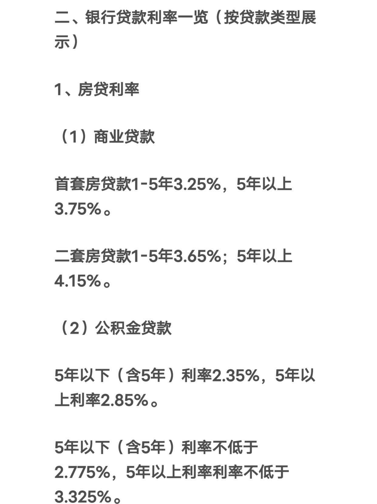 速看！2024贷款利率一览表