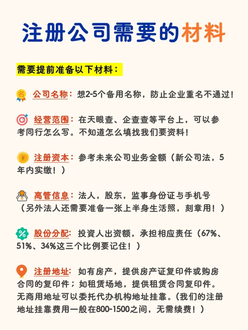 注册一个公司需要什么条件