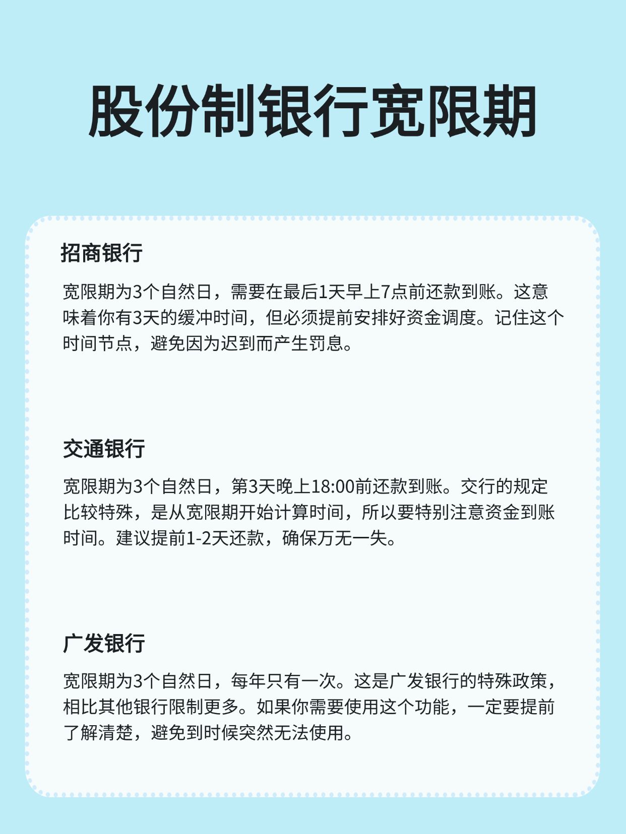 信用卡宽限期，别搞错也别滥用！