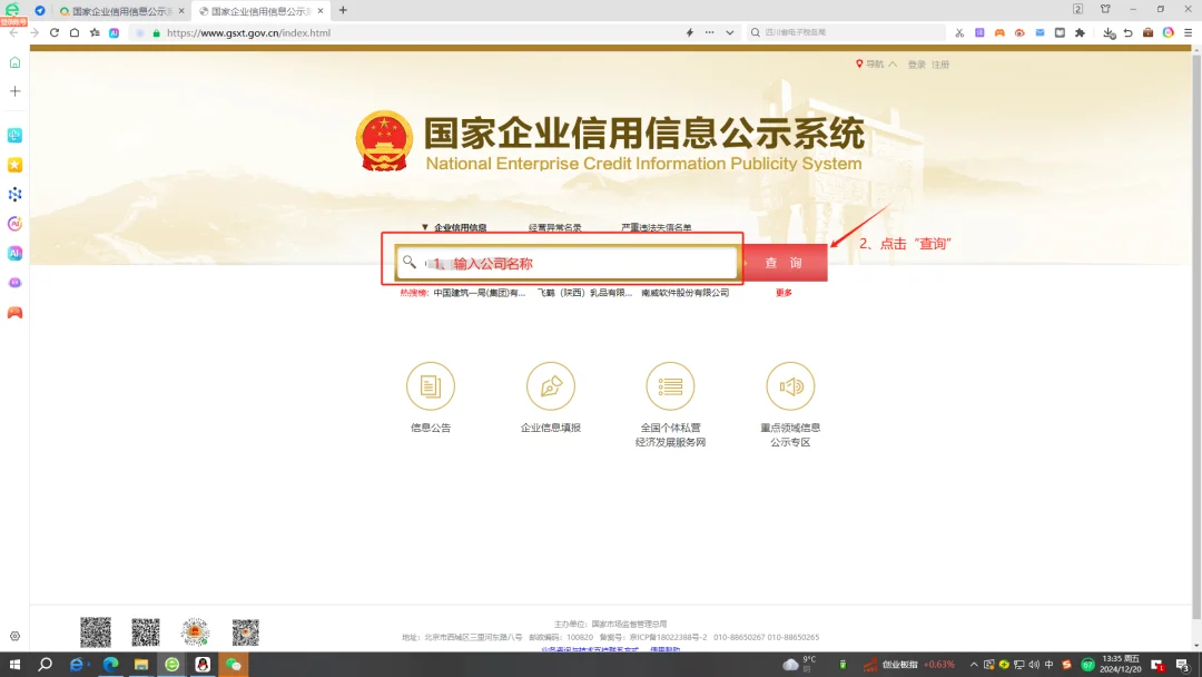 国家企业信用信息公示系统查企业报告可代查