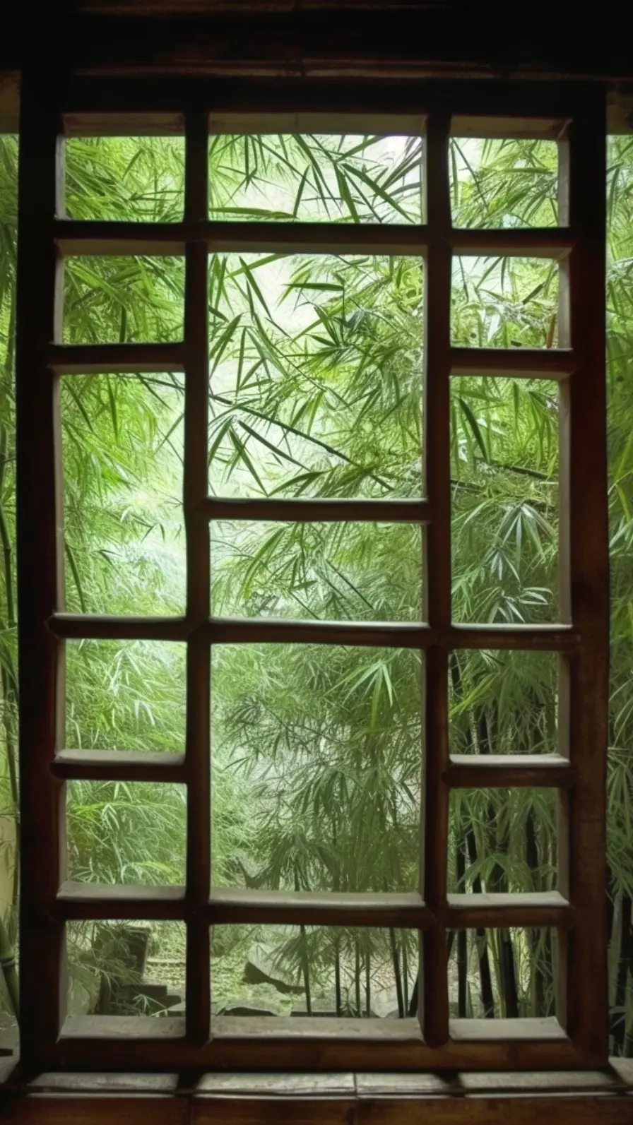 竹 :西窗下，风摇翠竹，疑是故人来