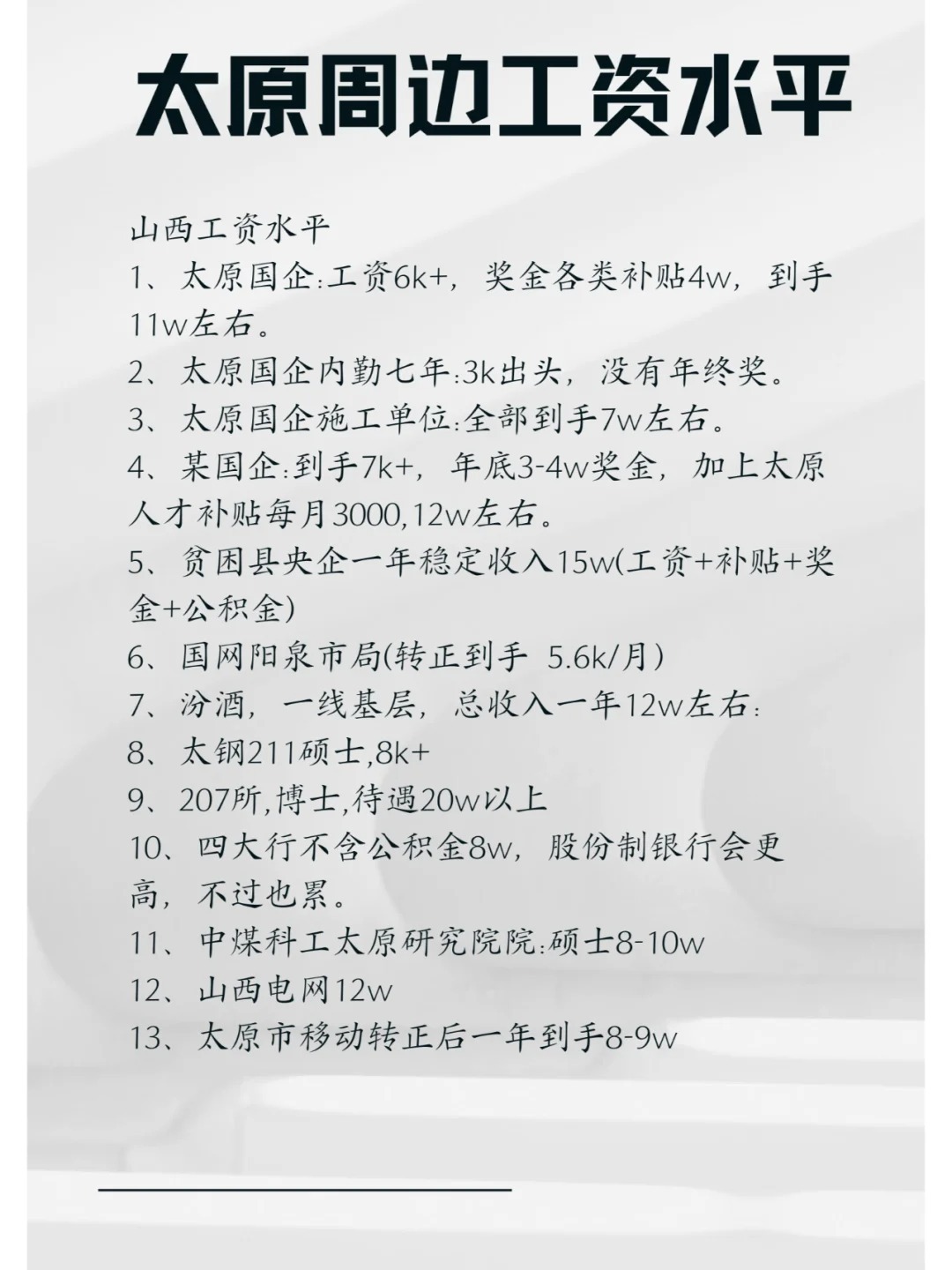 速看：太原平均工资有多少？