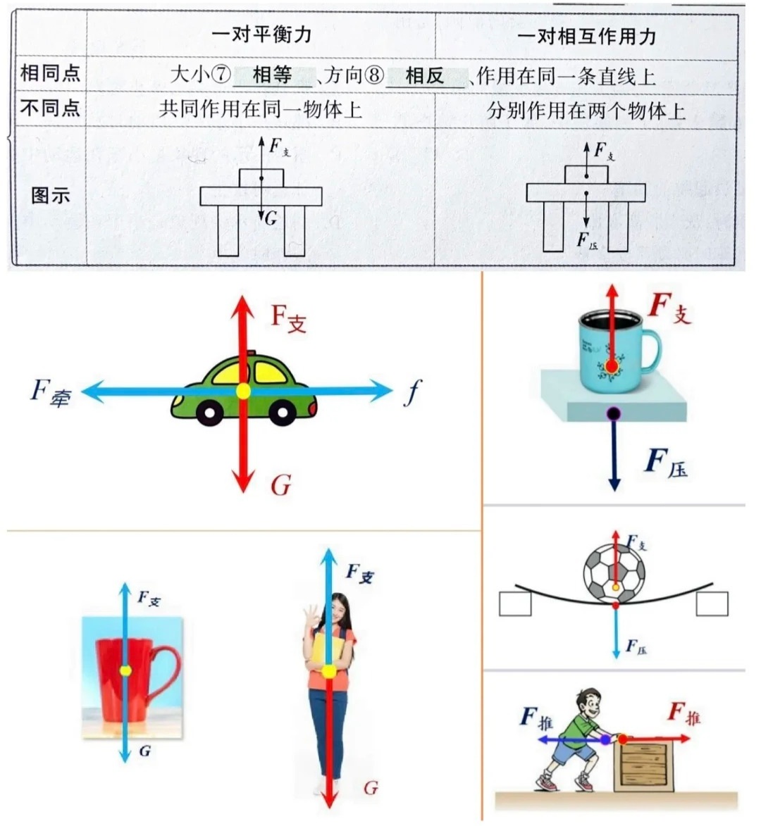 带你了解：平衡力和相互作用力的异同点