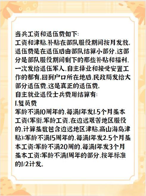 退伍费发放标准详解