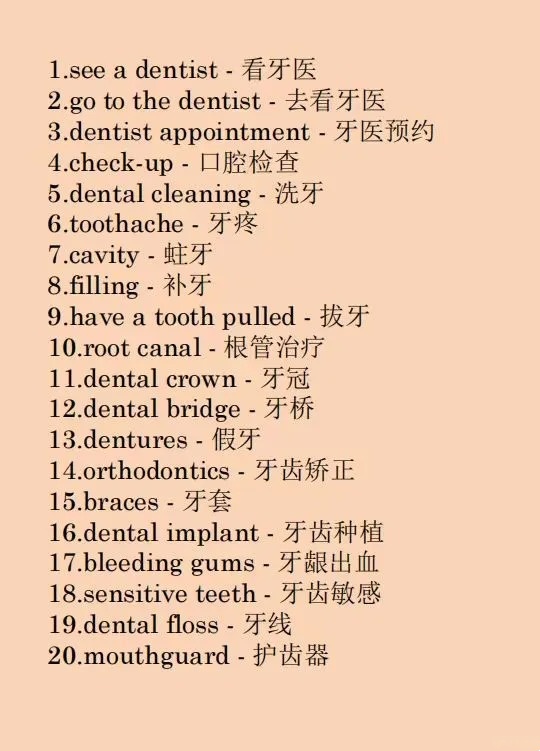 牙齿用英语怎么说
