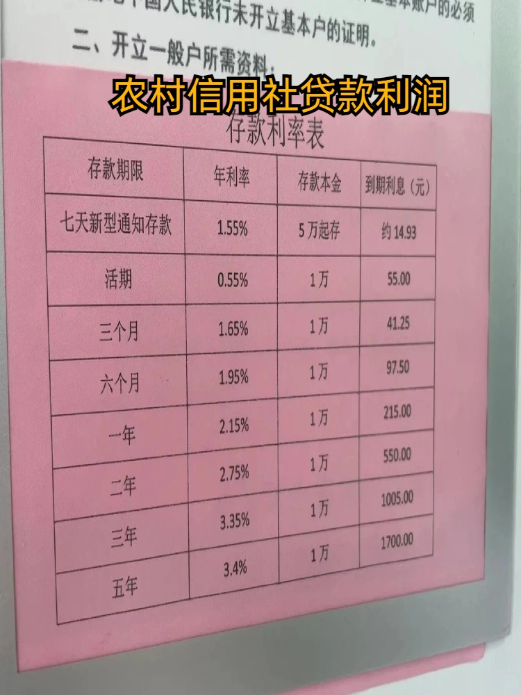 农村信用社贷款利润