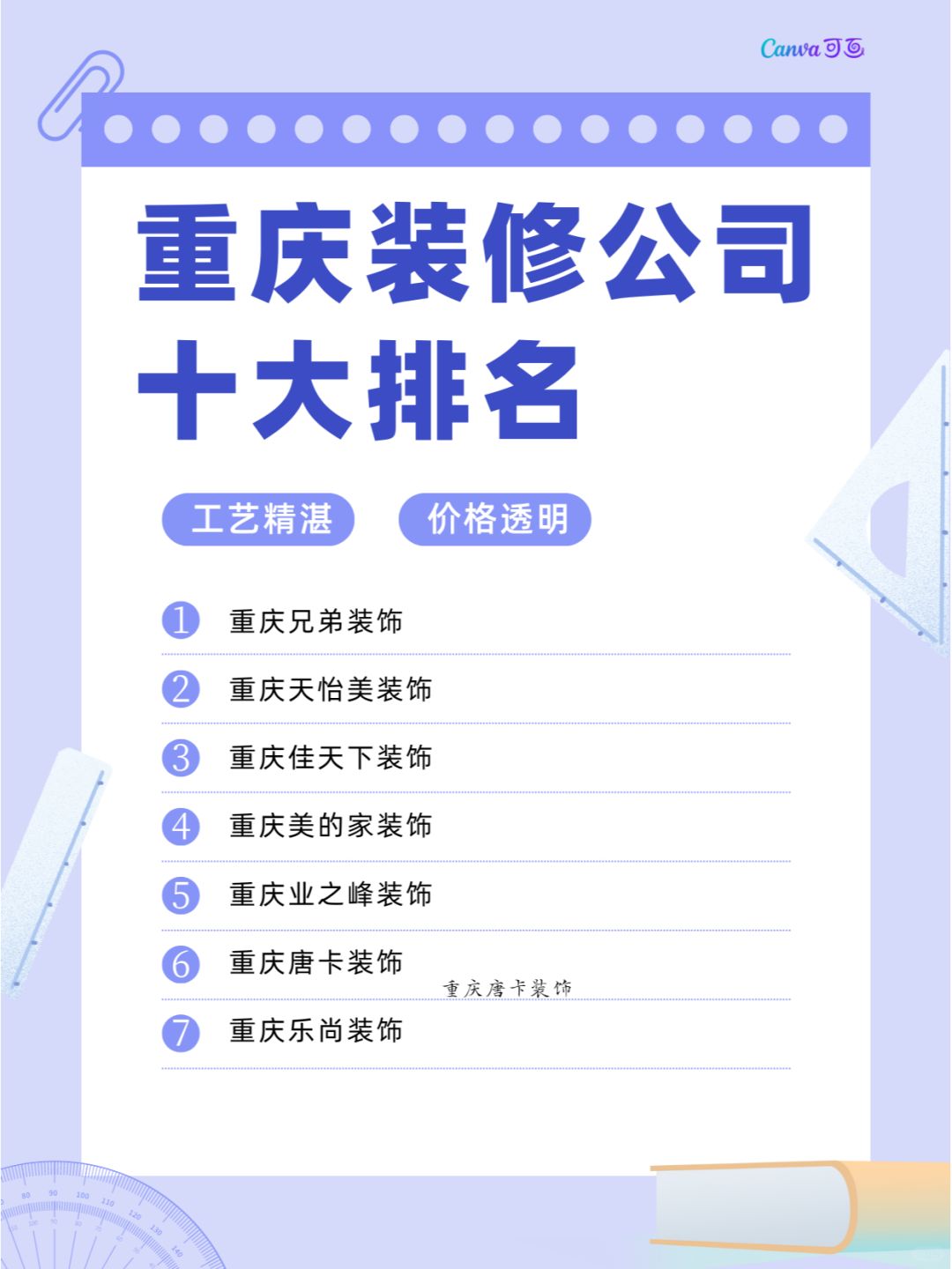 重庆装修公司推荐排名（口碑前十盘点）
