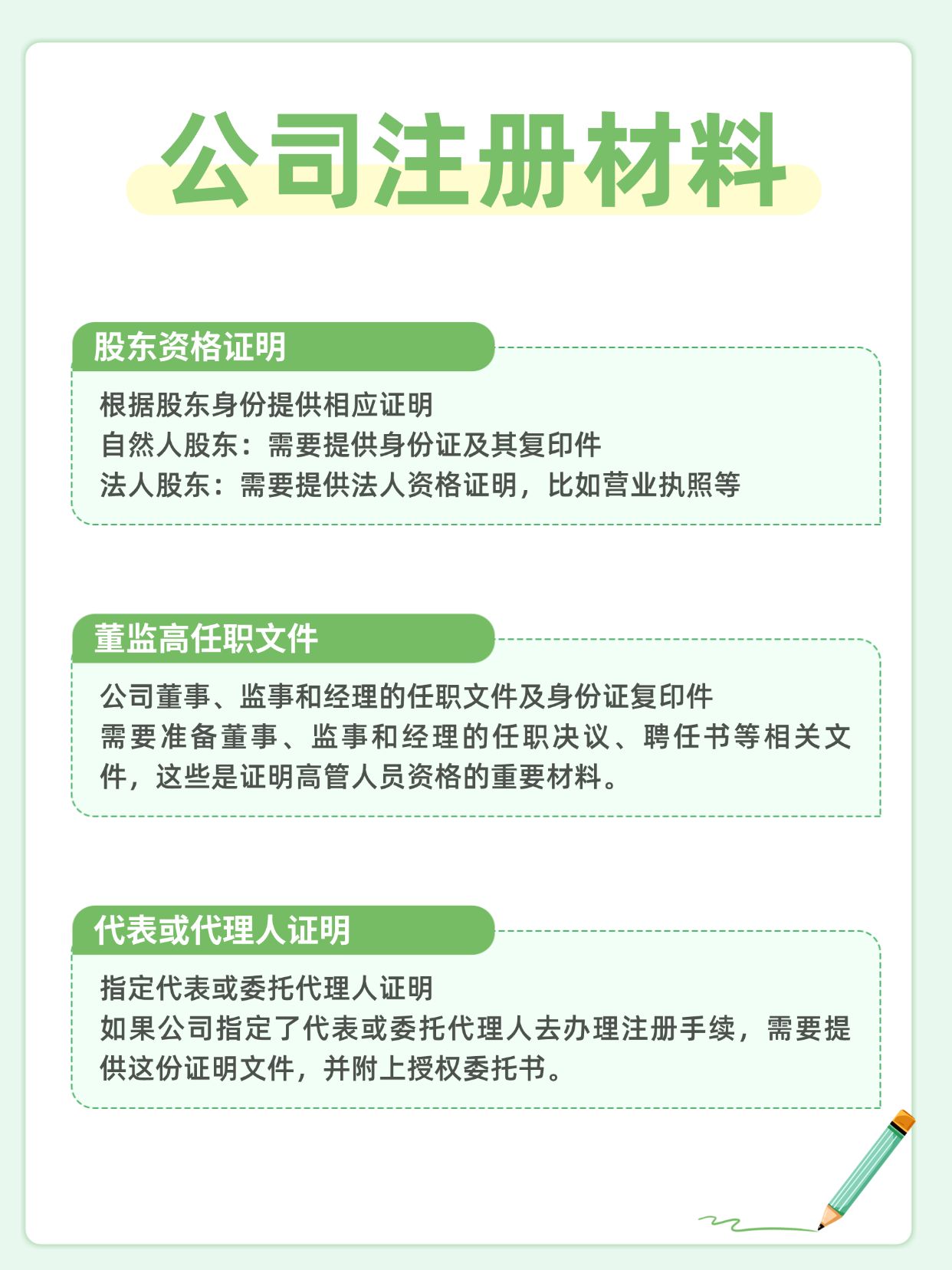 注册公司需要准备的资料清单是什么