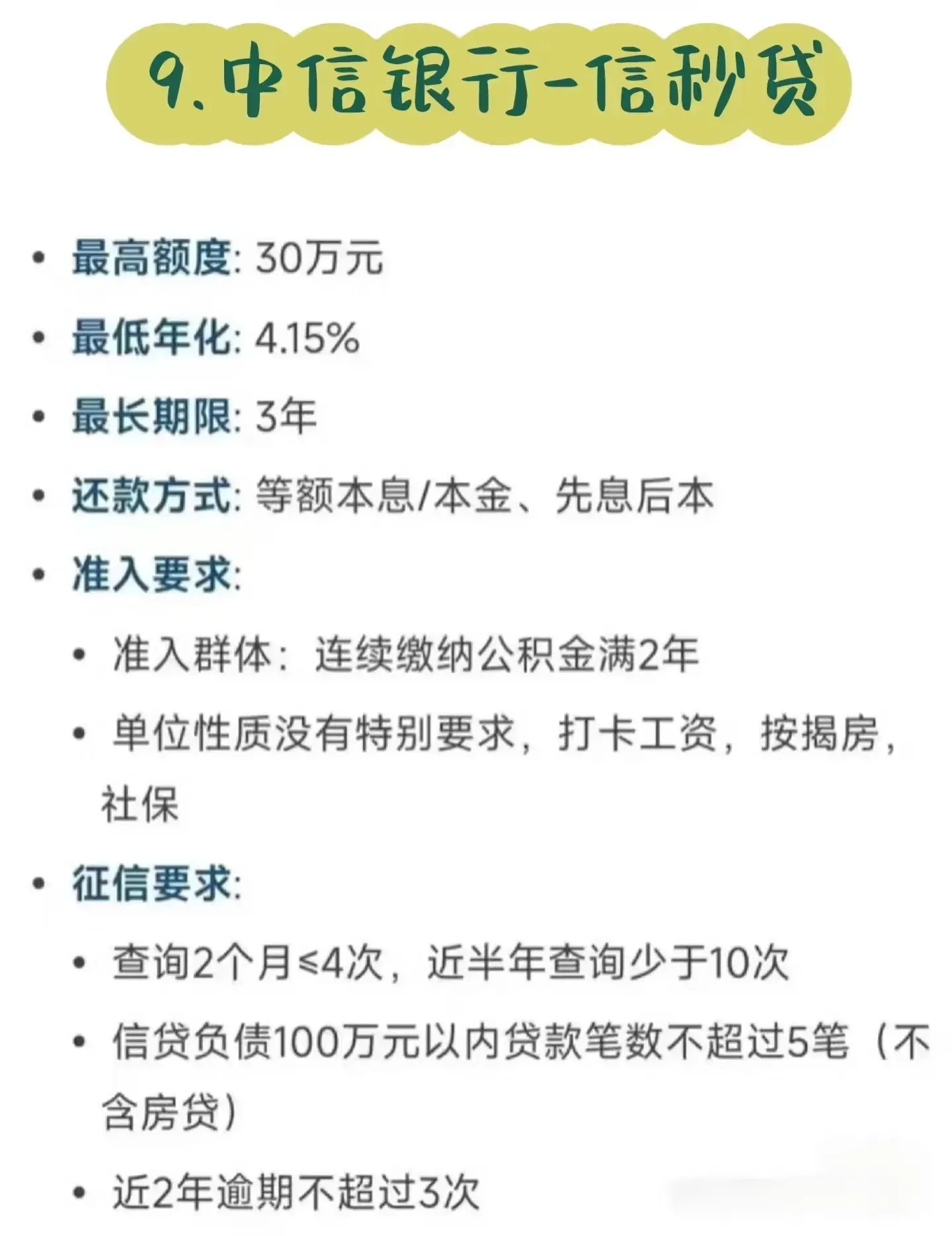 去银行贷款前，先看这份银行方案清单
