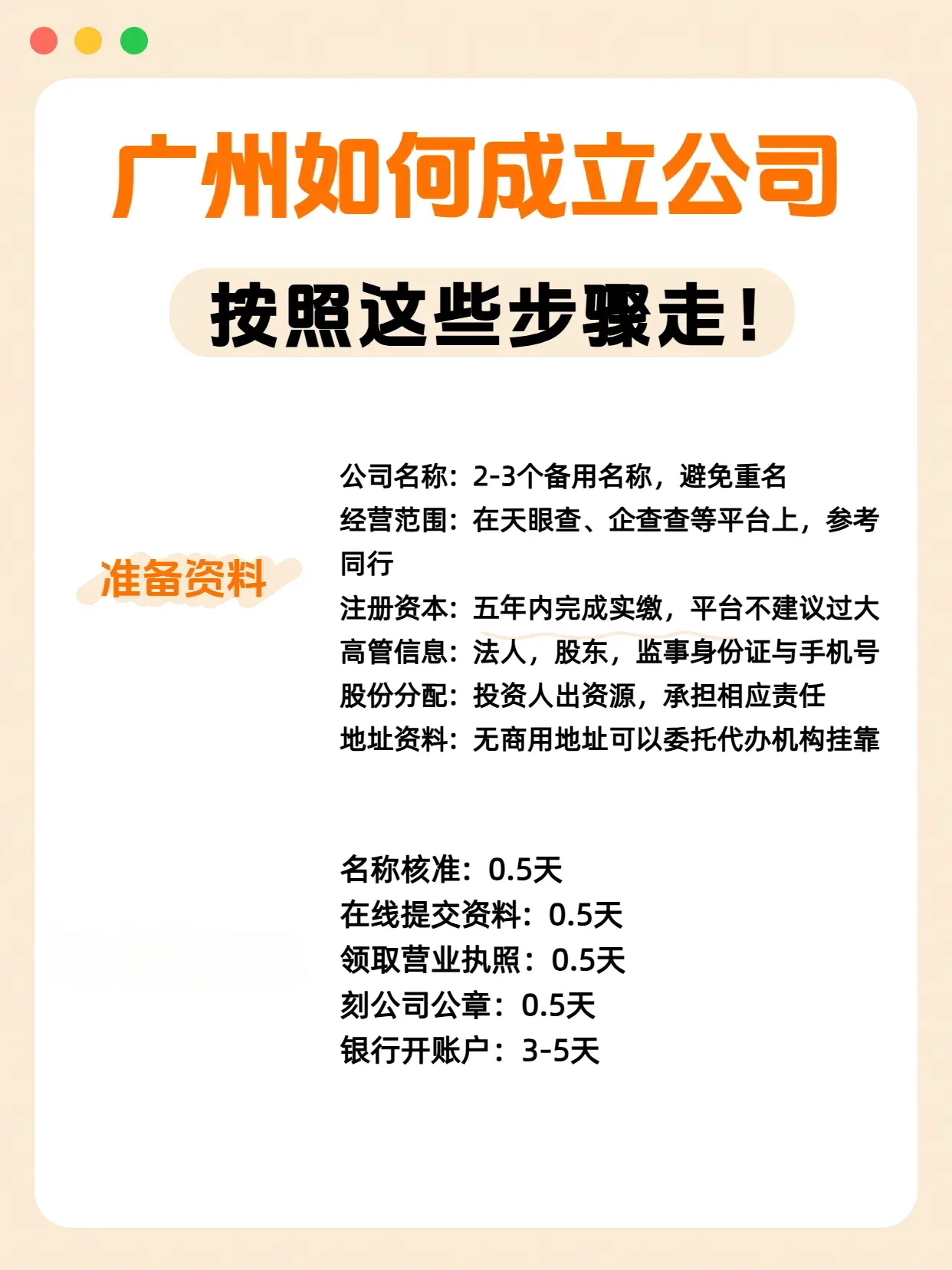 广州注册一个公司需要多久完成