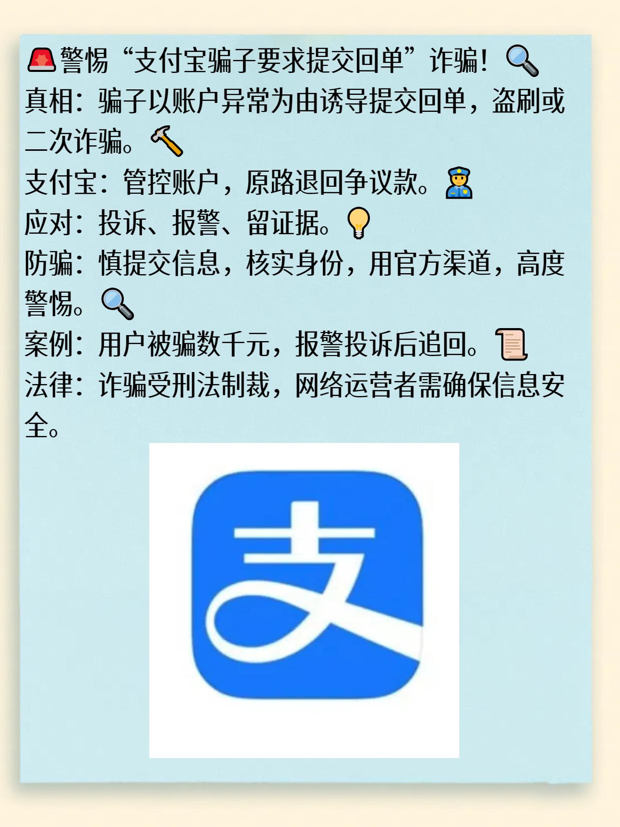支付宝骗子要求提交回单怎么办？