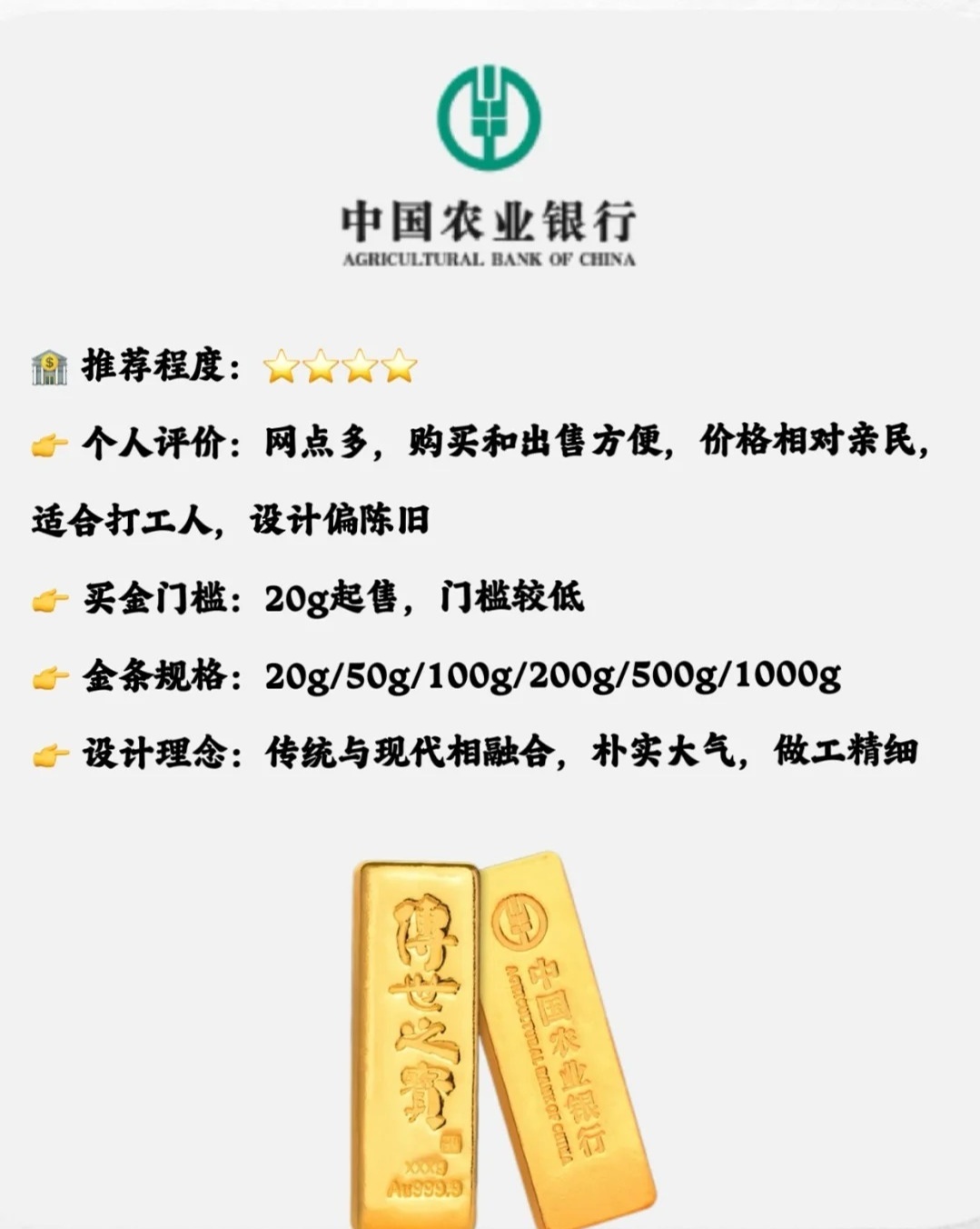 什么银行有金条卖