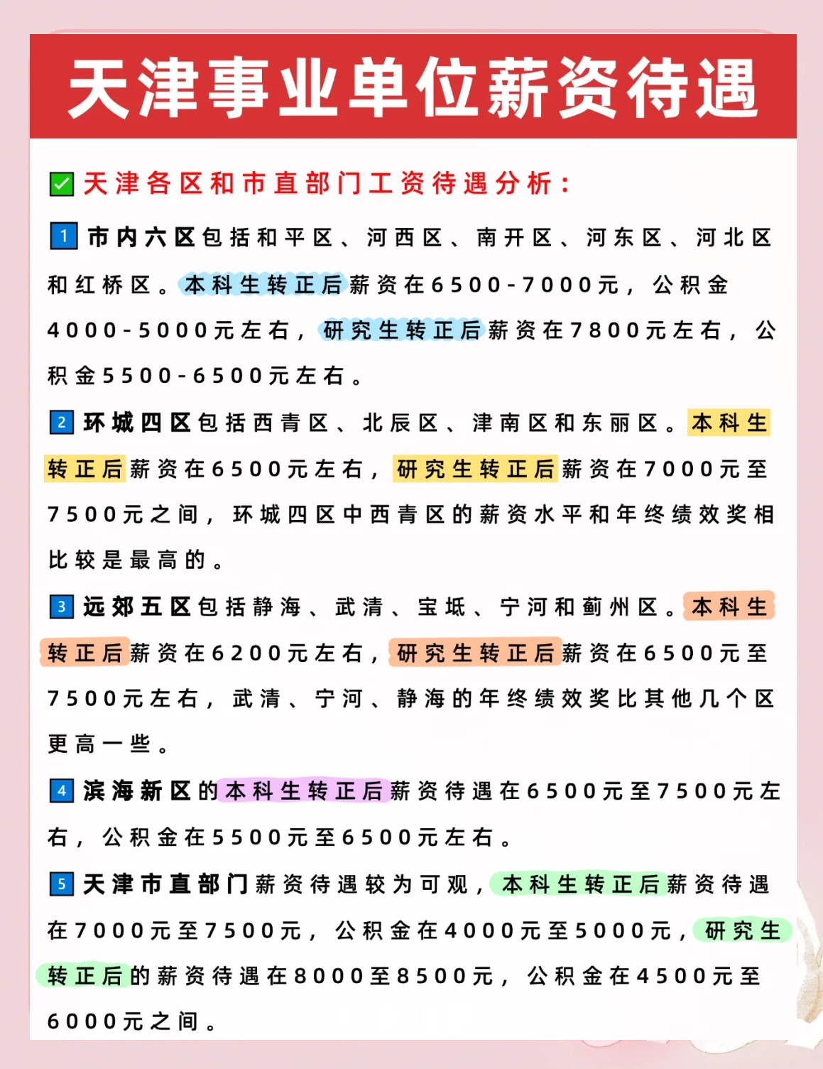 涨知识了：天津市事业单位与公务员薪资对比详解