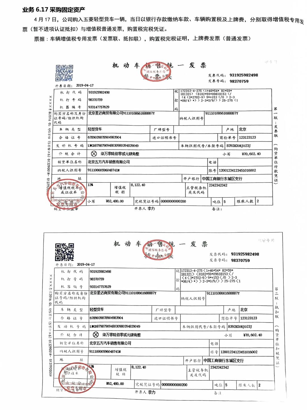 公司购买汽车怎么做账记账凭证