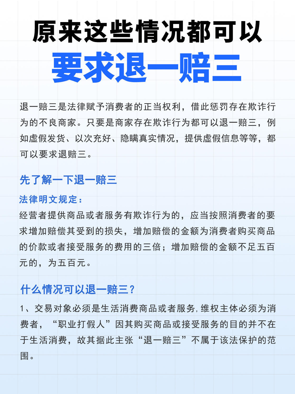 网上买到假货赔偿标准是退一赔三吗